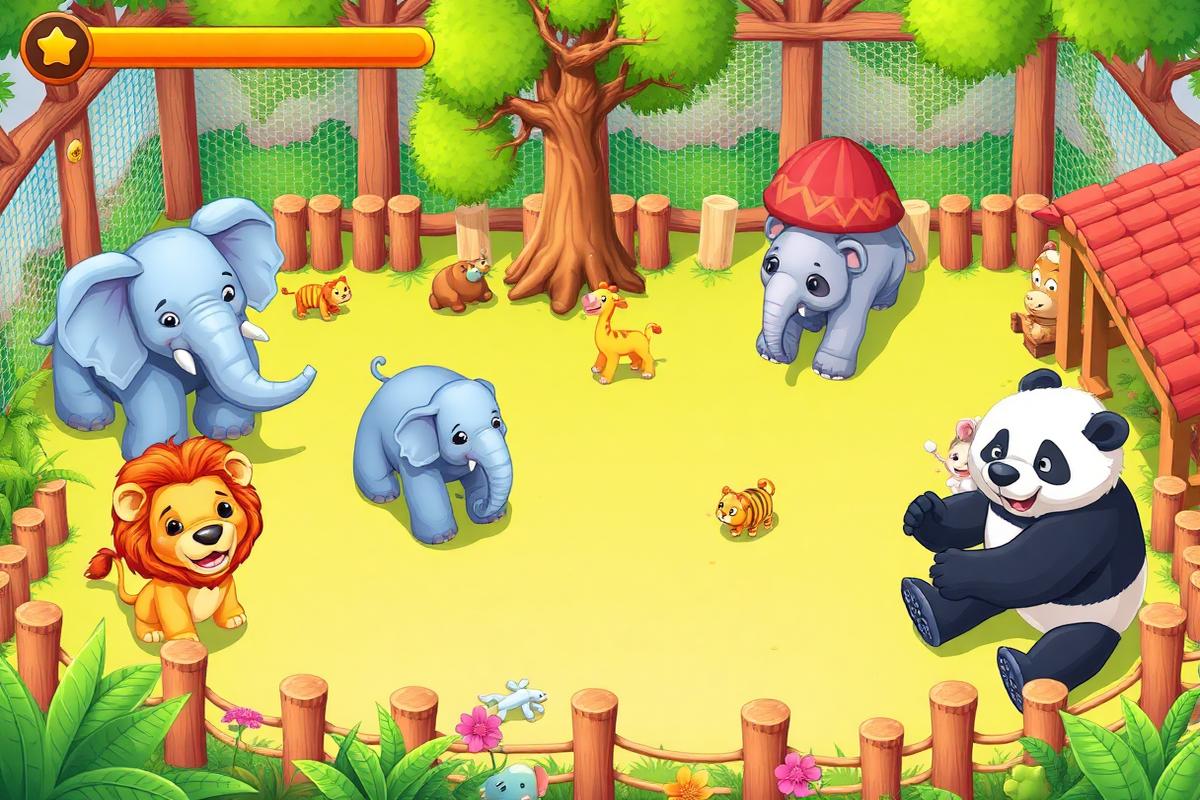 Zoo Coin Strike z lwami pandami i słoniami